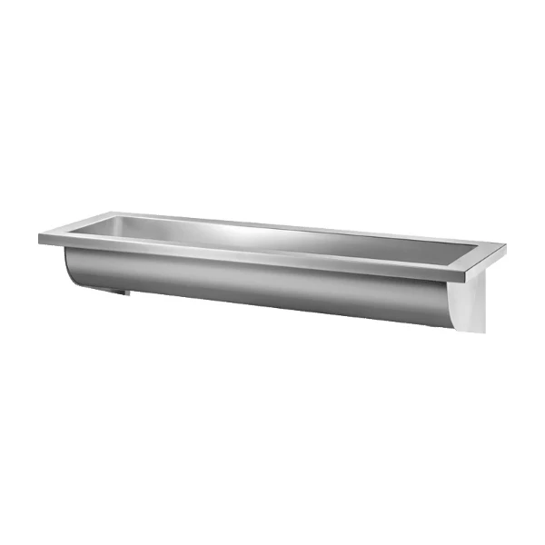 Delabie CANAL lavabo L.1200 sans trou de robinet évacuation à gauche inox 304 mat