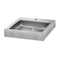 Delabie Unito lavabo à poser 405 x 395 mm - RVS 304 mat - avec trou de robinet - sans trop-plein