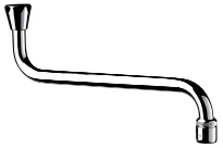 DELABIE Bec horizontal F3/4" L.300 - H.130 brise-jet réglable