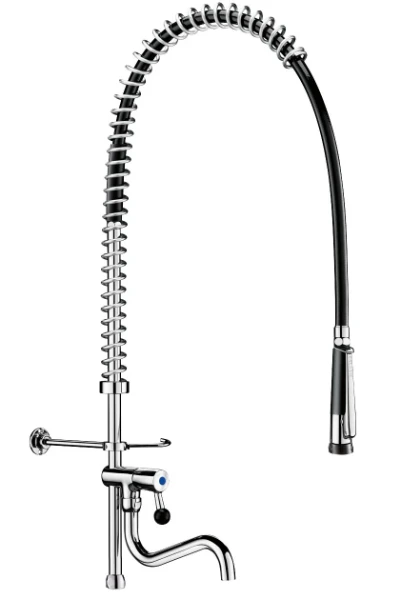 DELABIE Combiné prlvg + dchette 433010 ss rob., bec tube + col. courte