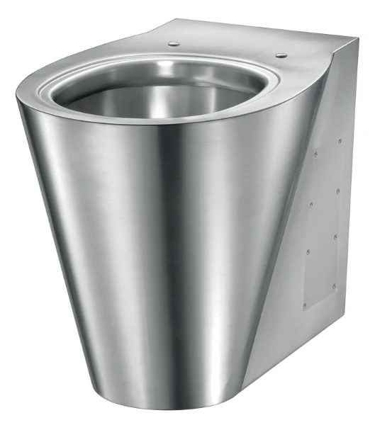 Delabie BCN P staand toilet uitgang H Back to Wall - Inox mat - B360xD580 mm - zichtbare bevestiging - voor directe watertoevoer