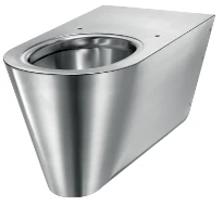 Delabie 700 S cuvette suspendue version longue - Inox mat - B360xP700 mm - fixations visibles