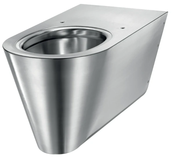 Delabie 700 S cuvette suspendue version longue - Inox mat - B360xP700 mm - fixations visibles