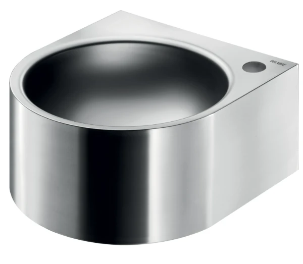 Delabie Facil lavabo mural 390 x 360 mm - RVS 304 mat - avec trou de robinet droite - sans trop-plein