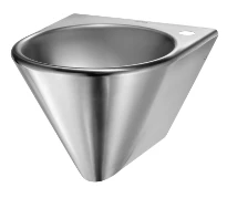 Delabie Bob TC lavabo mural 400 x 360 mm - RVS 304 mat - avec trou de robinet droite - sans trop-plein