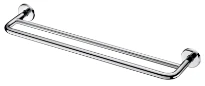 DELABIE Porte-serviette 2 barres Ø20 L.600 Inox poli brillant