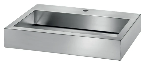 Delabie Aqueduto lavabo mural 700 x 440 mm - RVS 304 mat - avec trou de robinet - sans trop-plein