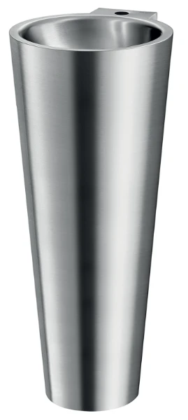 Delabie Baila lavabo sur pied 310 x 310 x 830 mm - RVS 304 mat - avec trou de robinet - sans trop-plein
