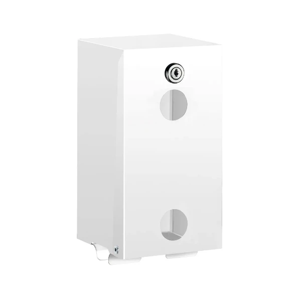 DELABIE Distributeur de papier WC 2 rouleaux Inox 304 époxy blanc