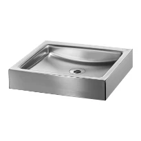 Delabie Unito lavabo mural 395 x 350 mm - RVS 304 mat - sans trou de robinet - sans trop-plein