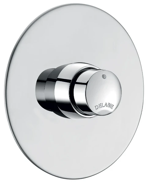 ROBINET URINOIR DELABIE TEMPOSTOP 1/2 laiton touche,fermeture automatique,rosace 130 mm, 7 sec