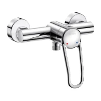 MELANGEUR DE DOUCHE MONO-COMMANDE DELABIE chromé nu avec raccords excentrés (cartouche à equil. press)