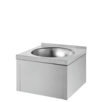 Delabie SXS lavabo avec commande au genou 385 x 385 mm - RVS 304 mat - sans robinet - sans trop-plein