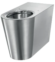 Delabie 700 P toilette prolongé - sorti H Back to Wall - Inox mat - B360xD700 mm - fixation visible - connection eau direct