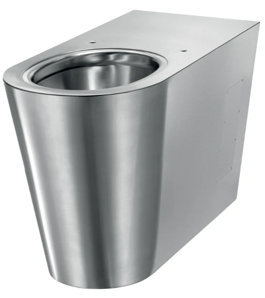Delabie 700 P toilette prolongé - sorti H Back to Wall - Inox mat - B360xD700 mm - fixation visible - connection eau direct