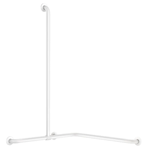 DELABIE Barre de douche + barre verticale Basic Ø32 époxy blanc