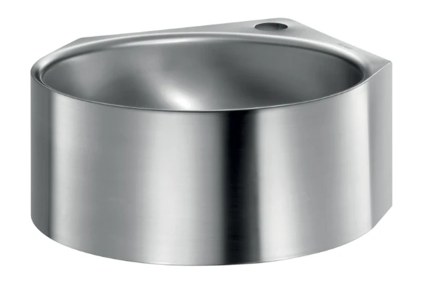 Delabie Minimal lavabo d'angle mural 420 x 340 mm - RVS 304 mat - avec trou de robinet - sans trop-plein