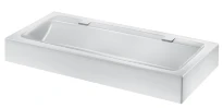 Delabie Mineralcast lavabo mural 1200 x 570 mm - wit RAL 9016 - sans trou de robinet - sans trop-plein