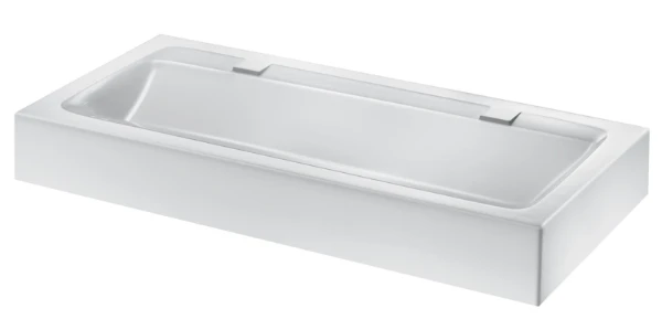 Delabie Mineralcast lavabo mural 1200 x 570 mm - wit RAL 9016 - sans trou de robinet - sans trop-plein