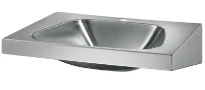 Delabie Trapez lavabo mural 600 x 505 mm - RVS 304 mat - avec trou de robinet - sans trop-plein