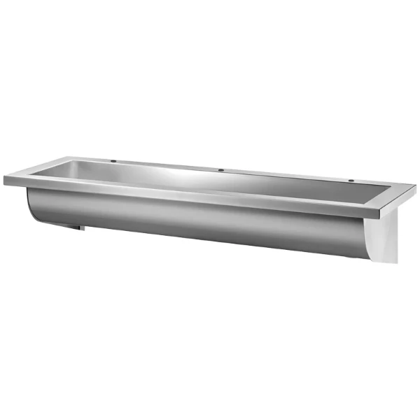 Delabie CANAL lavabo L.1800 3 trous de robinet Ø22 évacuation à gauche inox 304 mat