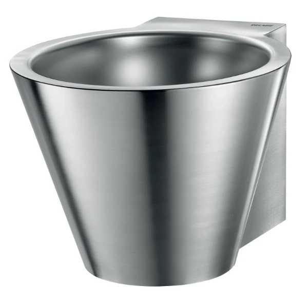 Delabie Mini Baila lavabo mural 430 x 375 mm - RVS 304 mat - sans trou de robinet - sans trop-plein