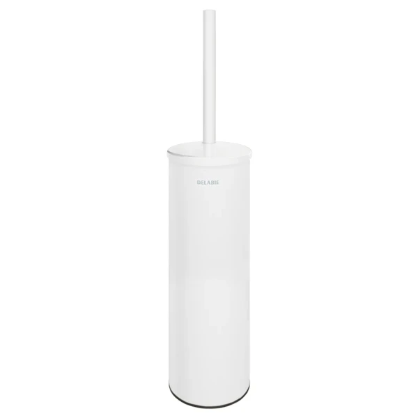 DELABIE Pot à balai WC mural avec couvercle Inox époxy blanc mat