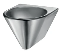 Delabie Bob HD lavabo mural 400 x 360 mm - RVS 304 mat - sans trou de robinet - sans trop-plein