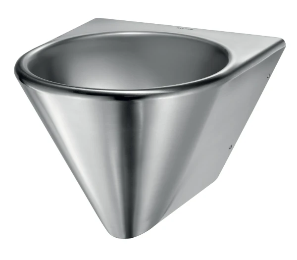 Delabie Bob HD lavabo mural 400 x 360 mm - RVS 304 mat - sans trou de robinet - sans trop-plein