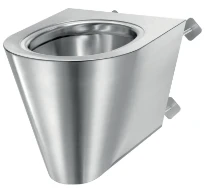Delabie S21 S TC toilette suspendue - Inox gesatineerd - B360xD535 mm - fixation invisible door de muur
