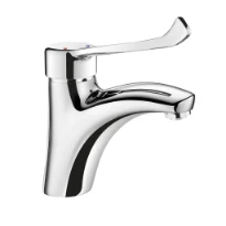 MELANGEUR DE LAVABO DELABIE chromé sans tirette ni vidage à bec haut et levier 150mm