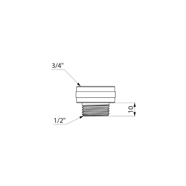 DELABIE Koppeling M1/2” F3/4” voor flexibel bij TEMPOMIX 3 douche