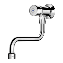 ROBINET DE SERVICE MURAL DELABIE TEMPOSTOP 1/2 M chromé temporise bec mobile 150 mm