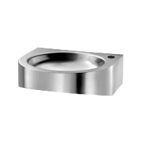 Delabie PMR XS lavabo mural 400 x 390 mm - RVS 304 mat - avec trou de robinet droite - sans trop-plein