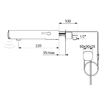 DELABIE TEMPOMATIC MIX 4 lav. M1/2" mit mural 230/6V bloc enc. L.220