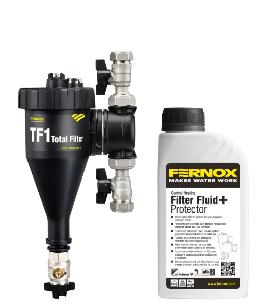 Fernox TF1 séparateur de boue avec aimant 22 x 22 mm - avec filtre fluid 500 ml