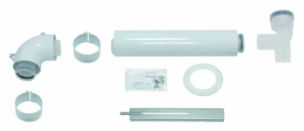 Vaillant RGA concentrique PP/acier kit de base pour raccordement cheminée 60/100 mm avec sortie 80 mm