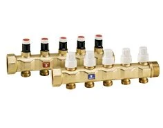 Caleffi collecteur avec robinet d'arrêt et débitmètre 5/4 - 5 x EK3/4 - prix par set