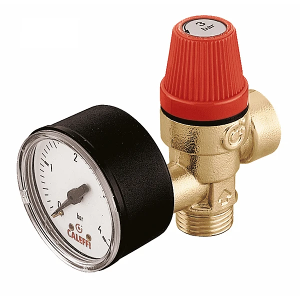 Caleffi 311 overdrukventiel met manometer MF 1/2 x 1/2 - 3 bar
