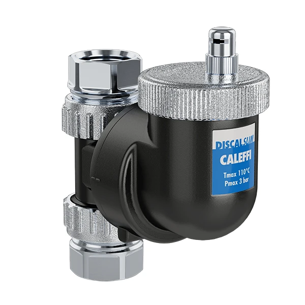 Caleffi 551 DisCalSlim luchtafscheider FF 22 x 22 mm - universeel horizontaal/verticaal - kunststof