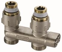 Simplex omkeer H-blok met vloeraansluiting 1/2 x EK3/4