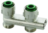 Simplex H-onderblok aanvoer/retour omdraaibaar recht 3/4" x 3/4"EK