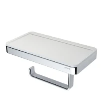 Geesa Frame porte-rouleau avec insert blanc - chromé
