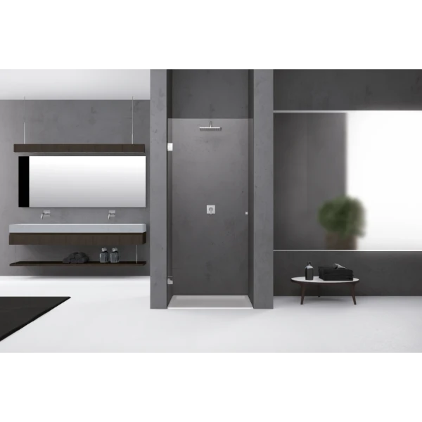 PORTE DE DOUCHE PIVOTANTE NOVELLINI D-SIGN 100 - 200 ! transparant verre de securite SUR MESURE Avec joints d'étachéité