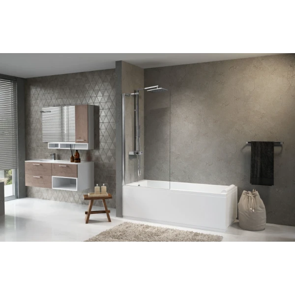 AURORA580-1A NOVELLINI aurora 5 spatscherm 80x150 cm helder glas wit