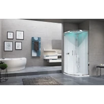 NOVELLINI eon r 90x90 mit.ther.(rec.haut) hydro plus verre t ransp.blanc fin.silver