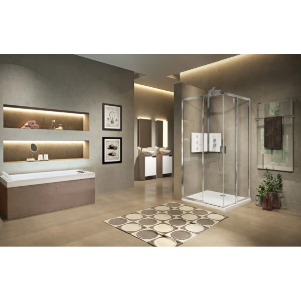 CLOISON NOVELLINI LUNES 2.0 117 - 195 ! blanc transparent réglable 117/120 - droite