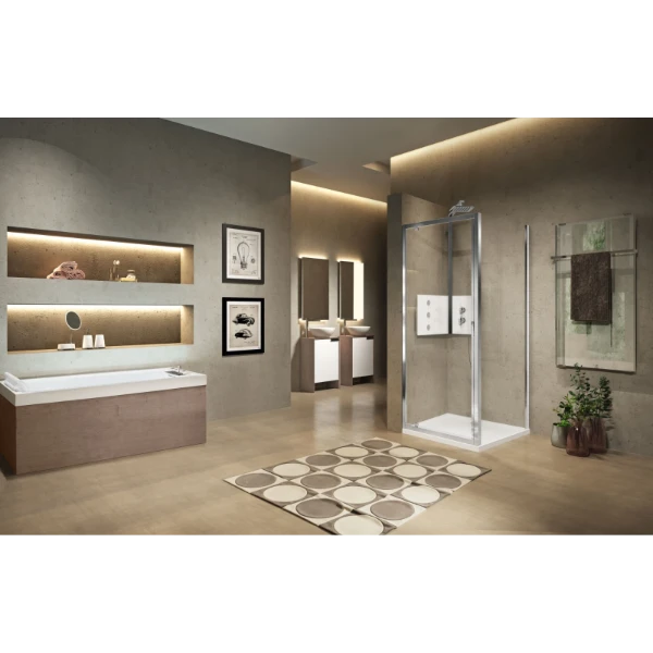 PORTE DE DOUCHE NOVELLINI LUNES 2.0 84 - 195 ! chromé transparent