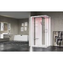 NOVELLINI skill a 120x90 dr.ther.hyd+coiffe+light verre tra nsp.blanc/perla (recev.bas)