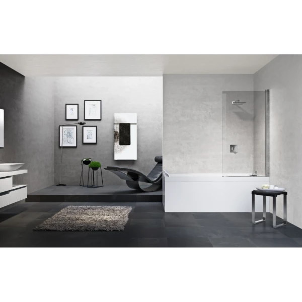 Y21V85-1H NOVELLINI young 2 1 spatscherm afmeting.85x150 cm helder glas zwart